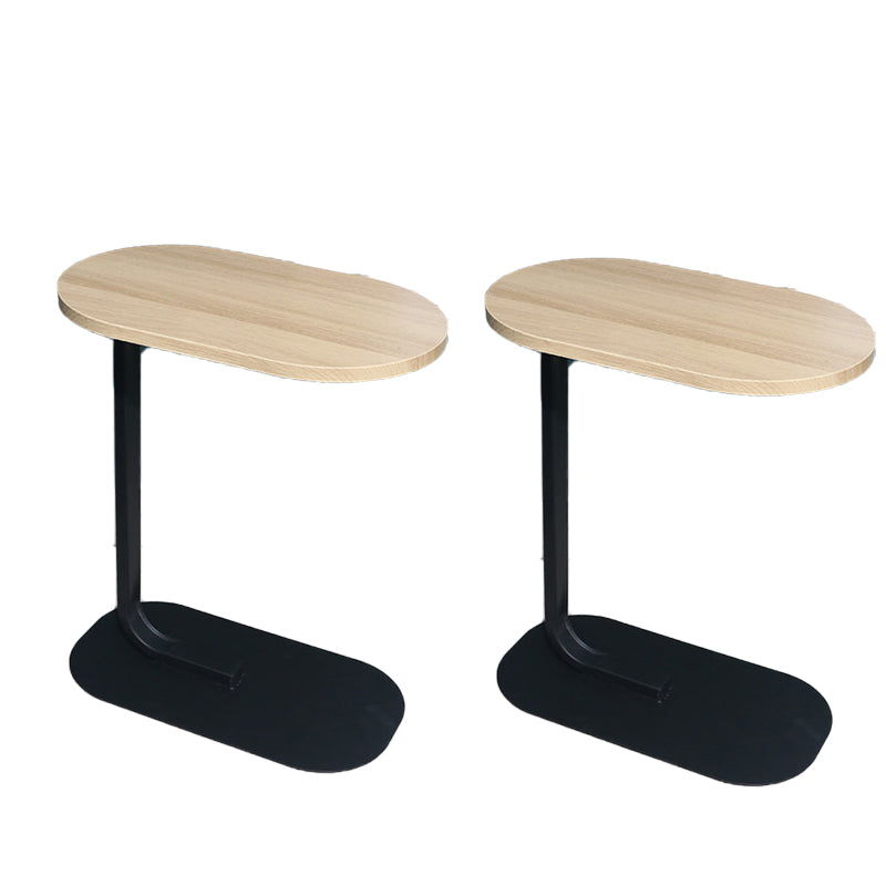 Table de l'extrémité piédestal moderne Table d'appoint Elliptique Faux Wood - 19,69 "W