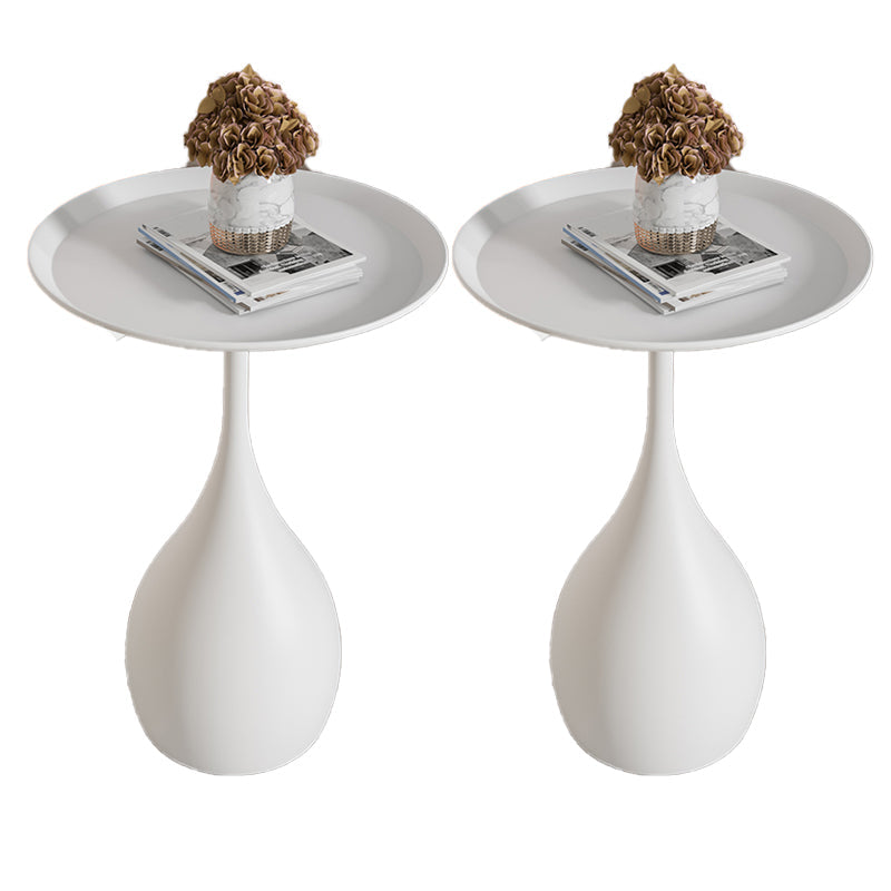 23.6" Tall Mid-Century Metal Round Tray Top Side Table Pedestal End Table