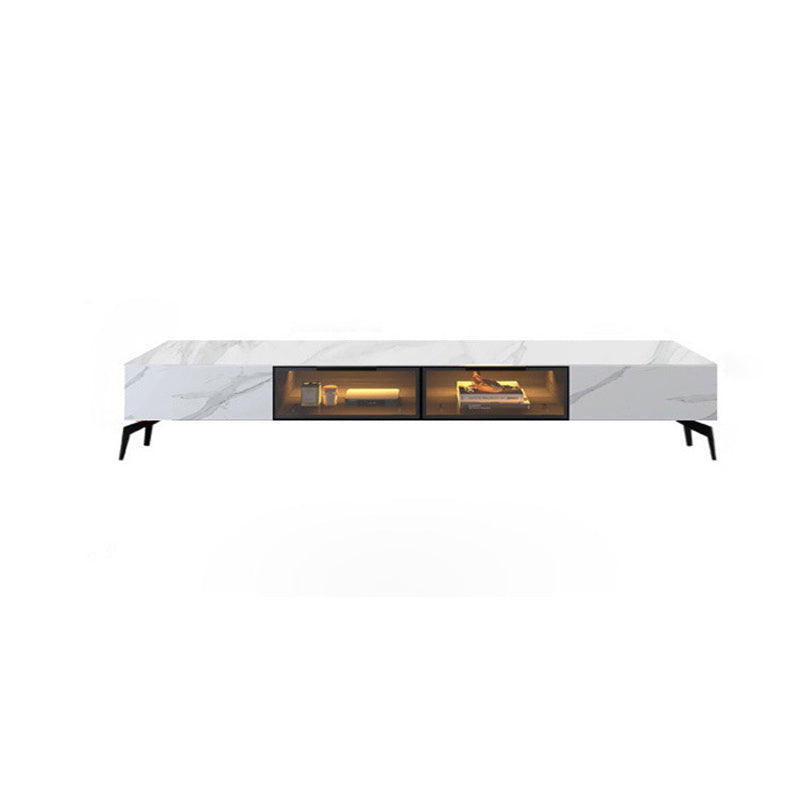 MODERNA TV in ardesia White White Chiuse Storage TV Console con luce sensore
