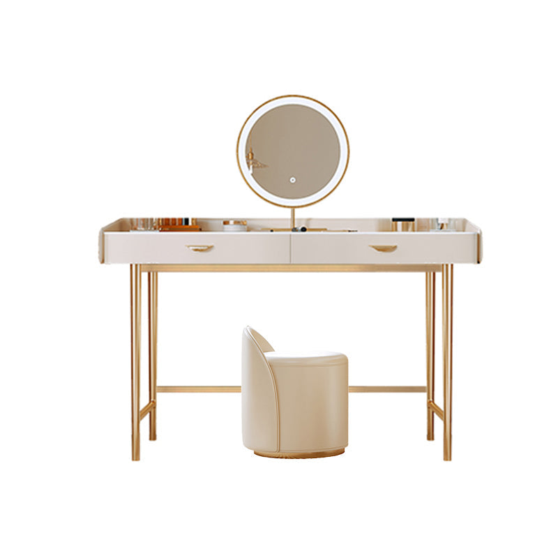 Glamnahmütiges Make -up -Waschtisch mit Schublade in Weiß für Schlafzimmer