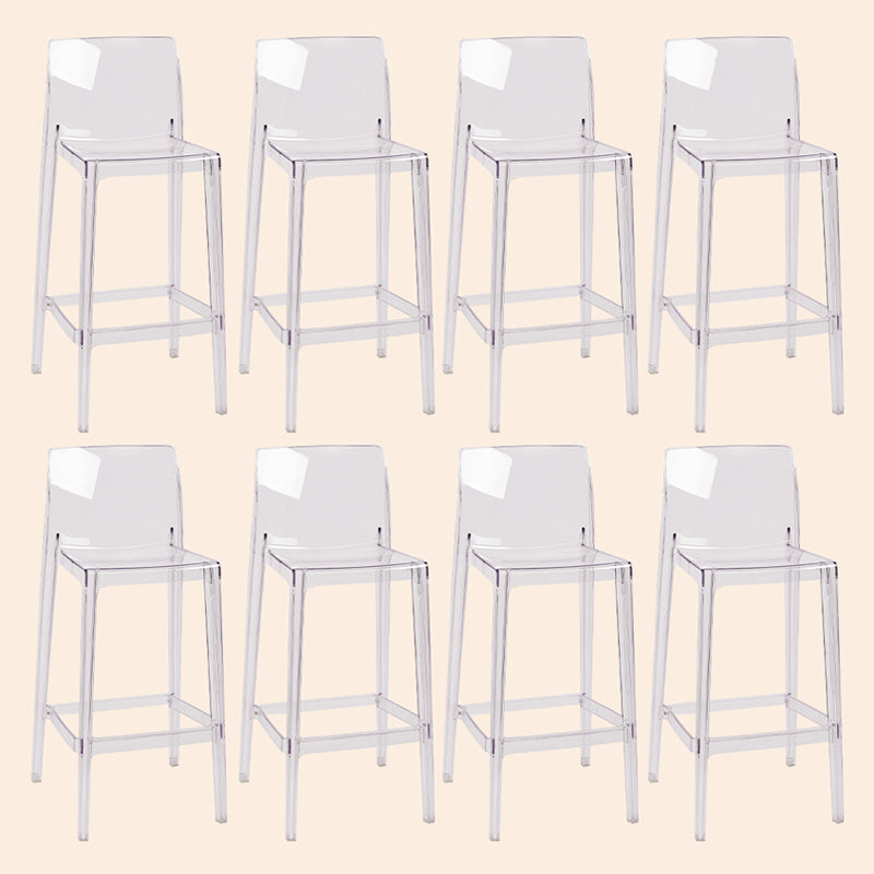 Scandinavian Armless Bar Stool Acrylic Low Back Counter Stool Clear 8 Piece Set Clearhalo 'Bar Furniture' 'Bar Stools' 'bar_stools' 'furn' 'furn_bar_stools' 'Furniture' 'Kitchen & Dining Furniture' 5569422