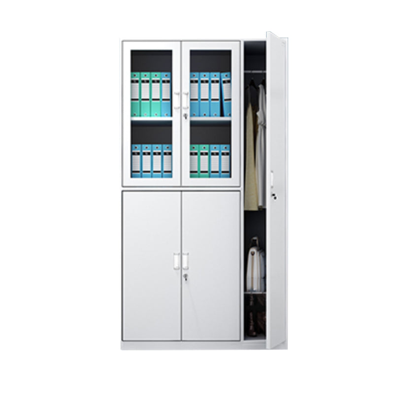 Steel White Storage Cabinet with Hinged Door Modern Cabinet for Bathroom