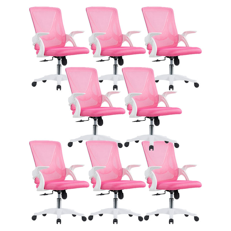 Sedia da ufficio a maglia medio posteriore sedia da scrivania per braccioli regolabile con ruote