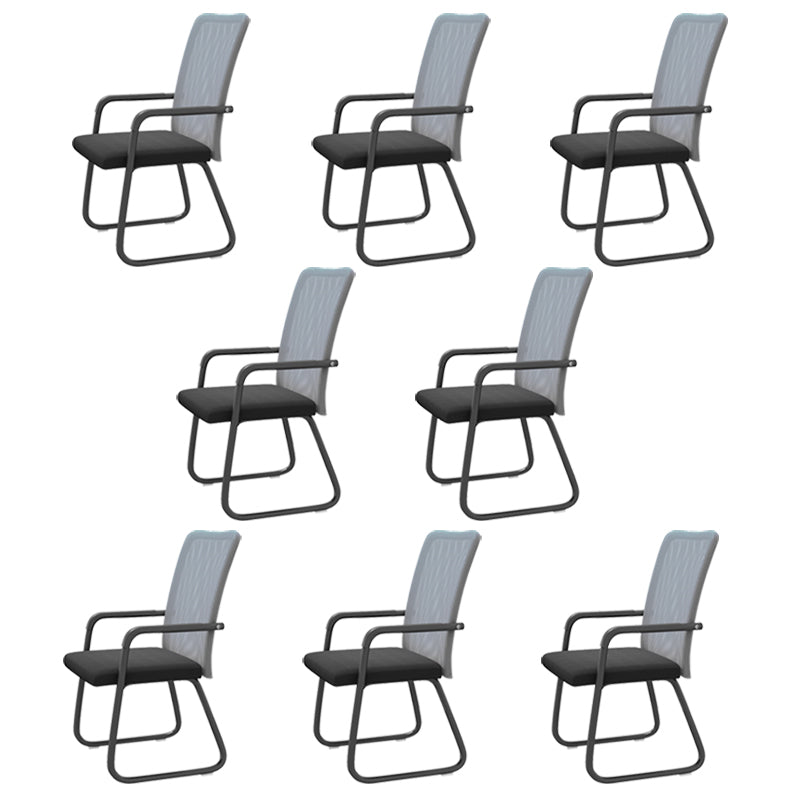 Sedia da ufficio moderna sedia a bracciolo fisso medio posteriore in 4 colori