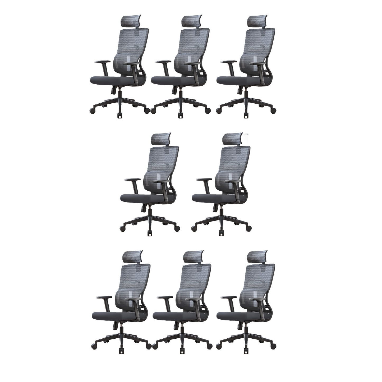 High Back Mesh Office Chair Adjustable Armrest Desk Chair with Headrest and Wheels