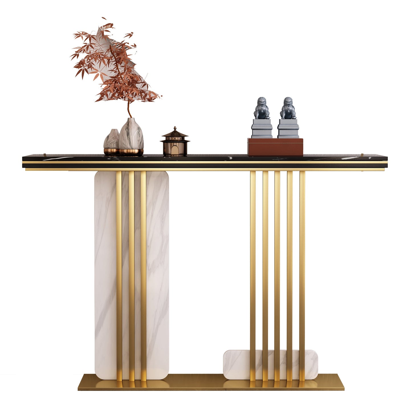 33.46 "Mesa de consola de piedra rectángulo de scratch Resistan Accent Table