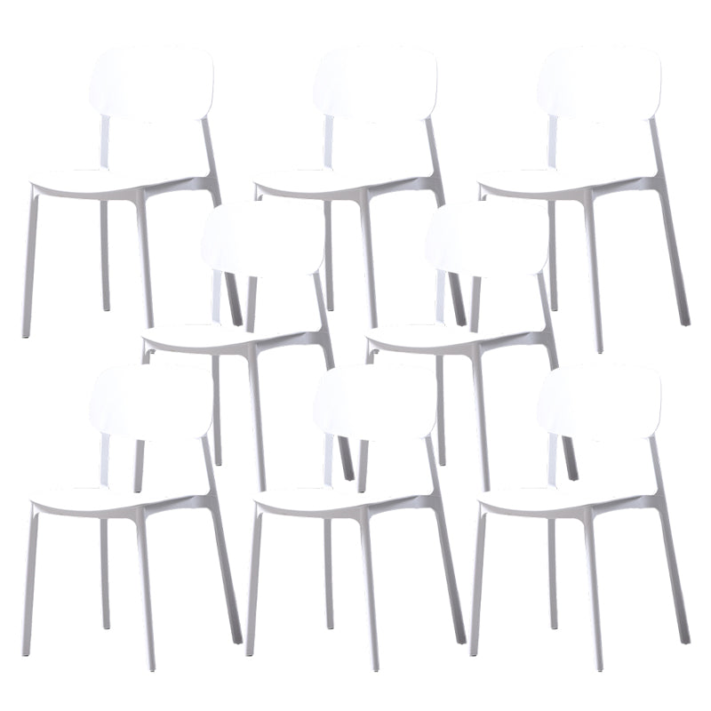 Plastic Armless Dining Chairs Scandinavian Open Back Dining Side Chair White 8 Piece Set Clearhalo 'Dining Chairs' 'Dining Tables & Seating' 'dining_chair' 'furn' 'furn_dining_chair' 'Furniture' 'Kitchen & Dining Furniture' 5580500