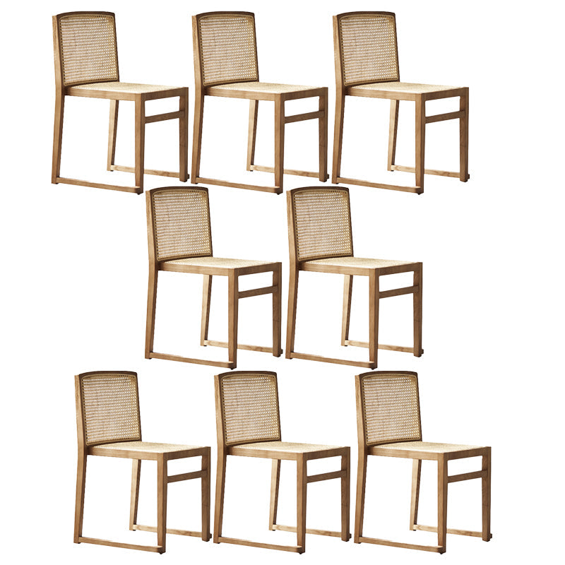 Traditional Style Dining Chairs Armless Chair with Wood Legs for Home