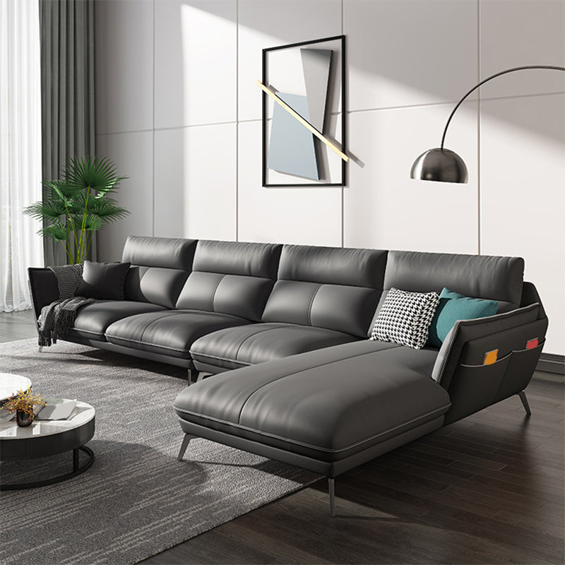 Modern Style Sofa Bed Imitation Leather Armrest Cushioning Back Sofa