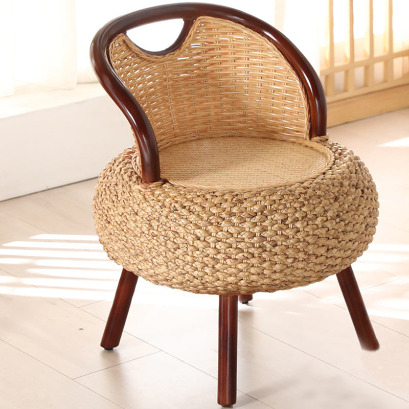 Rattan armloze stoel 19.68 "L x 19.68" W Basic Four Legs Chair for Living Room