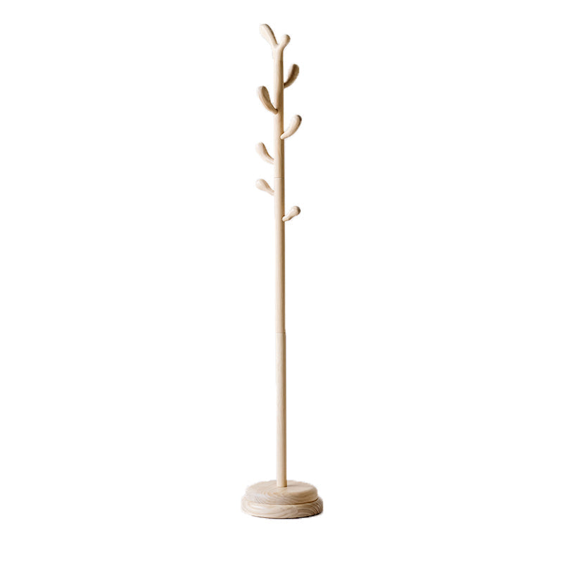 Coastal Entryway Kit Hall Tree with Hooks Wooden Coat Hanger 13"L x 13"W x 73"H Apricot Clearhalo 'Entry & Mudroom Furniture' 'furn' 'furn_hall_tree_coat_racks' 'Furniture' 'Hall Trees & Coat Racks' 'hall_tree_coat_racks' 5584057
