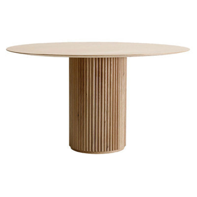 Table en bois rond de style moderne avec table basse de base de piédestal