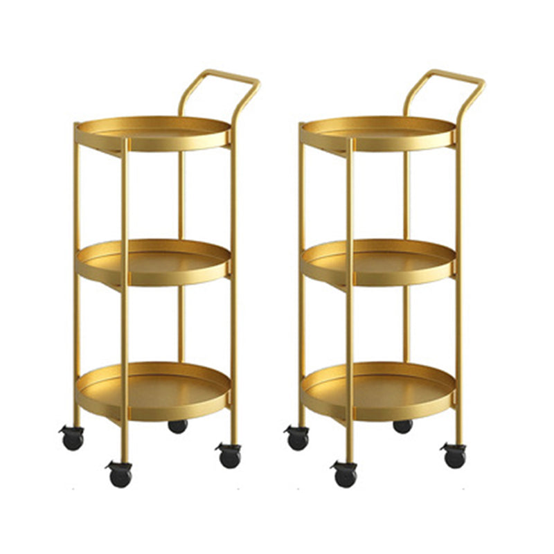 Tabla lateral superior de la bandeja redonda de metal de mediados de siglo 4 Table de la altura de las patas con estante