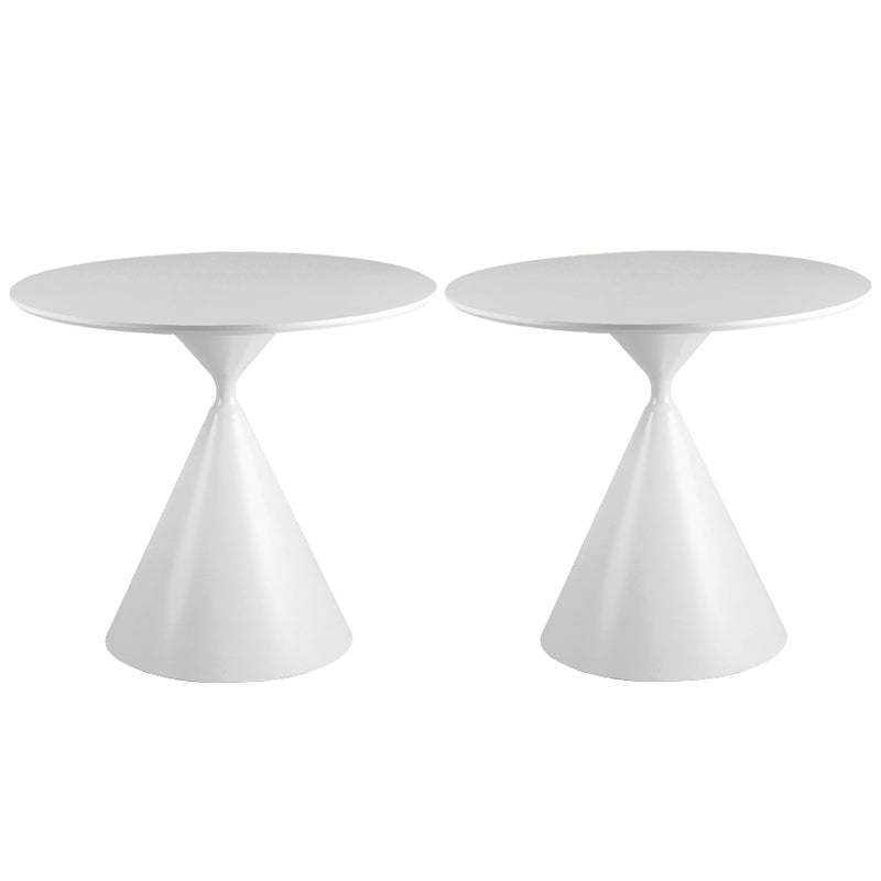 Modernistic Frosted Pedestal End Table Round Wood Side End Table White 2 Clearhalo 'Coffee & Accent Tables' 'End & Side Tables' 'end_side_tables' 'furn' 'furn_end_side_tables' 'Furniture' 'Living Room Furniture' 5585600