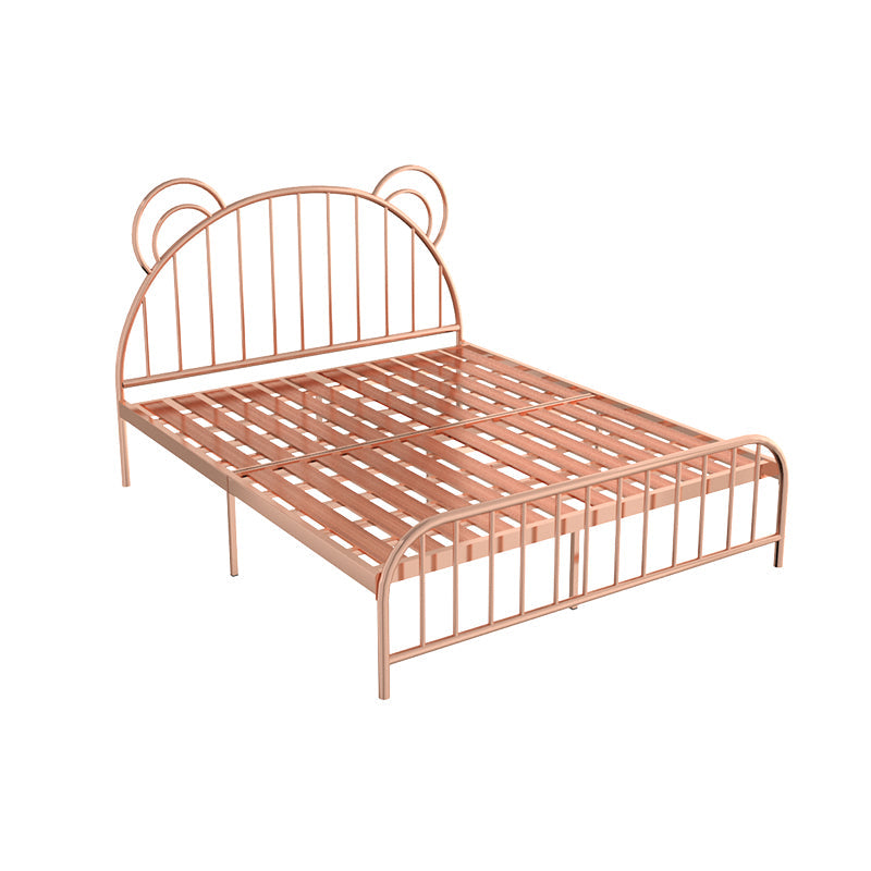 Contemporary Metal Arched Standard Bed with Open-Frame Headboard