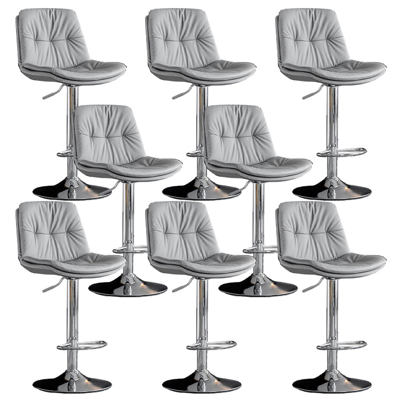 Industrial Metal Barstool Faux Leather Counter Stool With Chrome Base