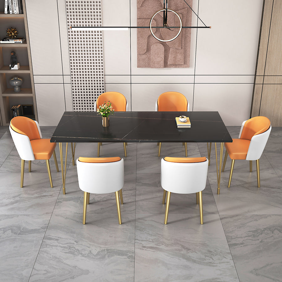 Set da pranzo Nordic 1/5/7 pezzi tavolo da pranzo in pietra rettangolo per sala da pranzo in cucina