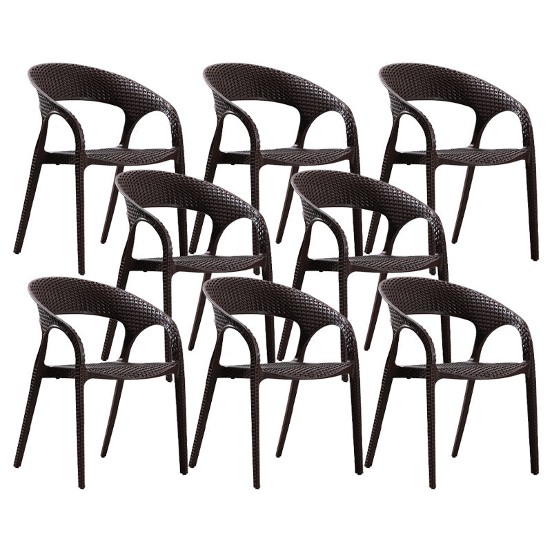 Modern Style Dining Chair Plastic Arm Chair with Plastic Legs for Kitchen