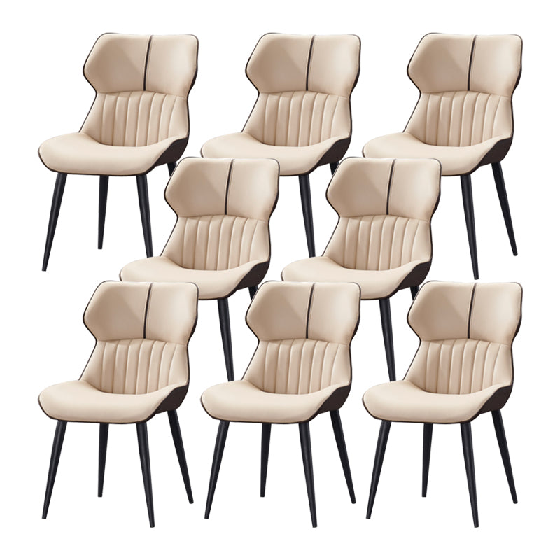 Silla lateral de cuero y metal de cuero y metal