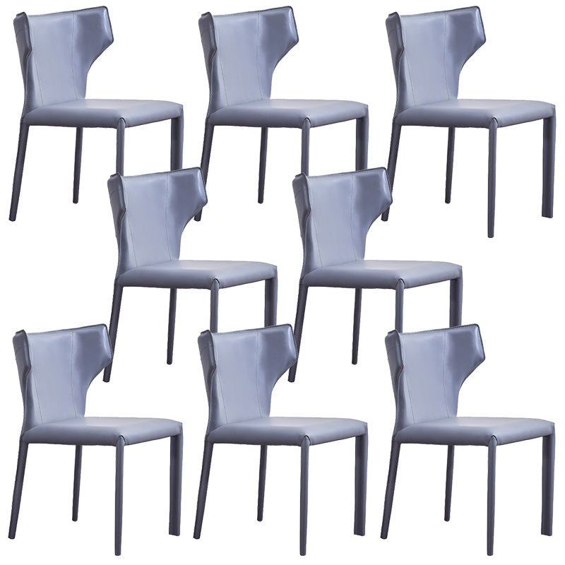 Sedia laterale di Wingback Fuce sedie da pranzo senza bracciole in pelle per la casa