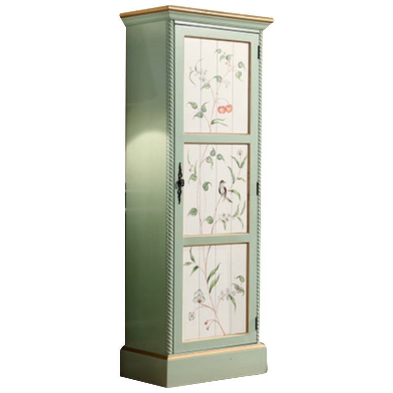 Solid Wood Matte Finish Storage Cabinet Coastal Cabinet with Hinged Door Green Clearhalo 'Armoires & Wardrobes' 'armoires_wardrobes' 'Bedroom Furniture' 'furn' 'furn_armoires_wardrobes' 'Furniture' 5590309