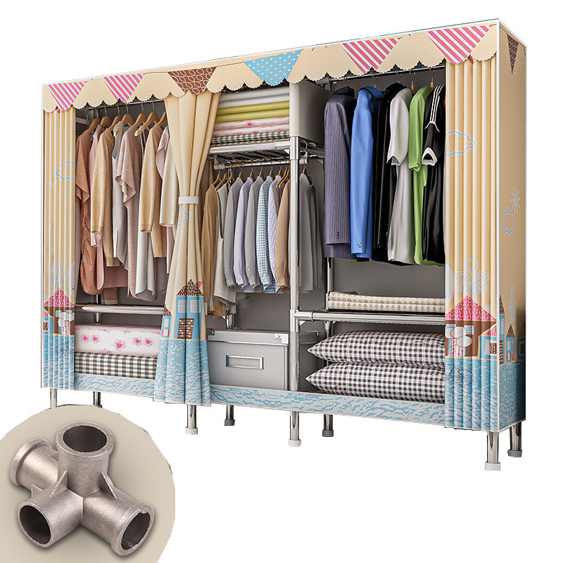 Armario de marco de acero inoxidable Armario moderno de vestuario de la casa