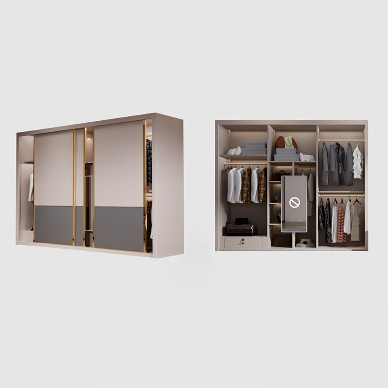 Guardaroba in legno ingegnerizzato armadio moderno in stile moderno con specchio