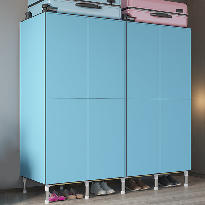 シルバーメタルフレームワードローブモダンなスタイルのワードローブ鎧の寝室