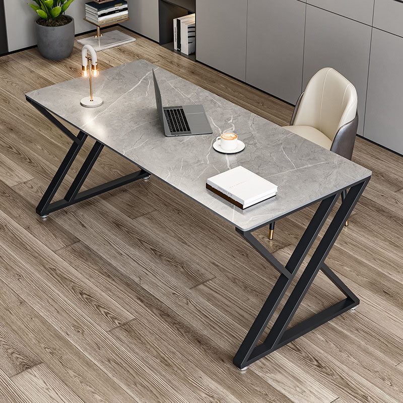 Simple Modern 30" H Desk Rectangular Sled Slate Desk for Home 70.9"L x 35.4"W x 29.5"H Grey Clearhalo 'furn' 'furn_office_desk' 'Furniture' 'Office Desks' 'Office Furniture' 'office_desk' 5591174