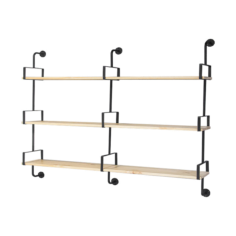 Industrial Wooden Floating Bookshelf Home Wall Mounted Bookcase
