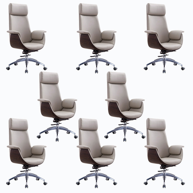 Silla de cuero giratorio de oficina media / alta para el hogar para el hogar y la oficina