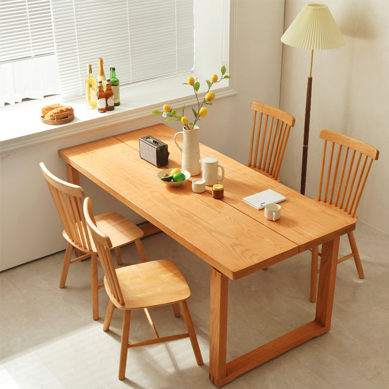 Moderno 1/3/3/5 pezzi set da pranzo set rettangolo dinetta in legno solido set in naturale