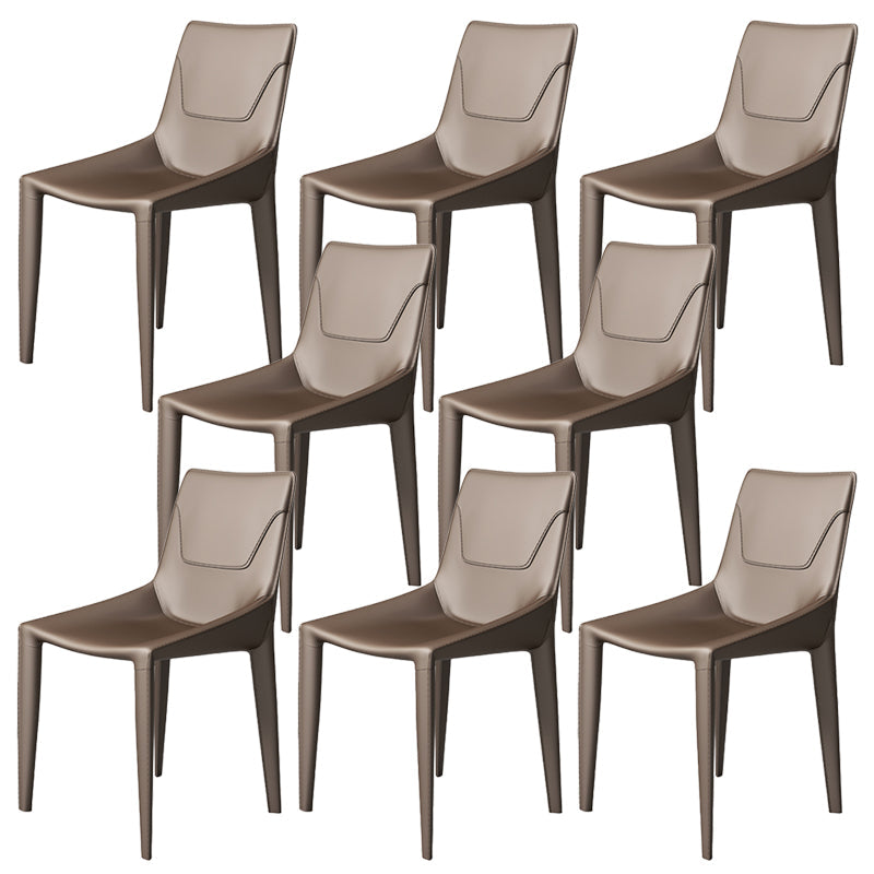 Faux Leather Armless Dining Chairs Upholstered Dining Chairs