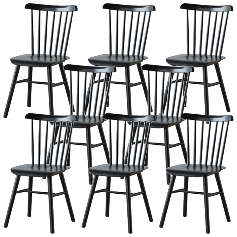 Solid Wood Armless Dining Chairs Contemporary Dining Accent Chair Black 8 Piece Set Clearhalo 'Dining Chairs' 'Dining Tables & Seating' 'dining_chair' 'furn' 'furn_dining_chair' 'Furniture' 'Kitchen & Dining Furniture' 5597950