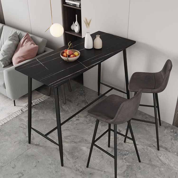 Modern Metal Bar Counter Table Rectangle Bar Counter Table for Kitchen Black Without Chairs Clearhalo 'Bar Furniture' 'Bar Tables' 'bar_tables' 'furn' 'furn_bar_tables' 'Furniture' 'Kitchen & Dining Furniture' 5598859