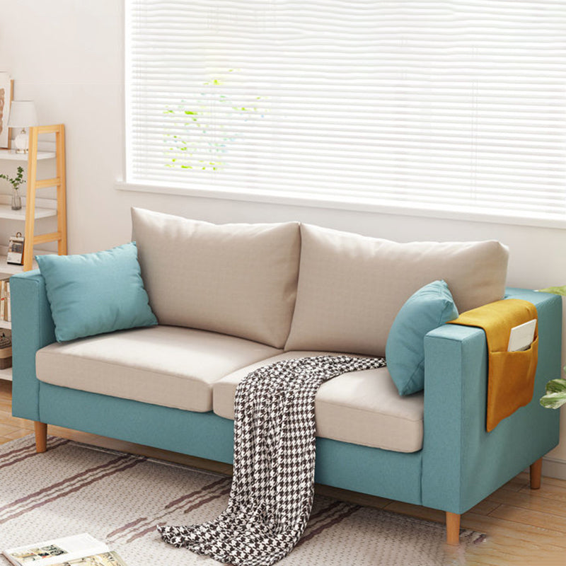 Cuscini moderni standard a braccio quadrato soggiorno divano stazionario di lino