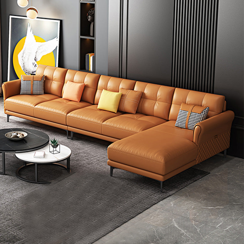 Contemporary Stain-Resistant Square Arm Stationary Cushion Back Sofa