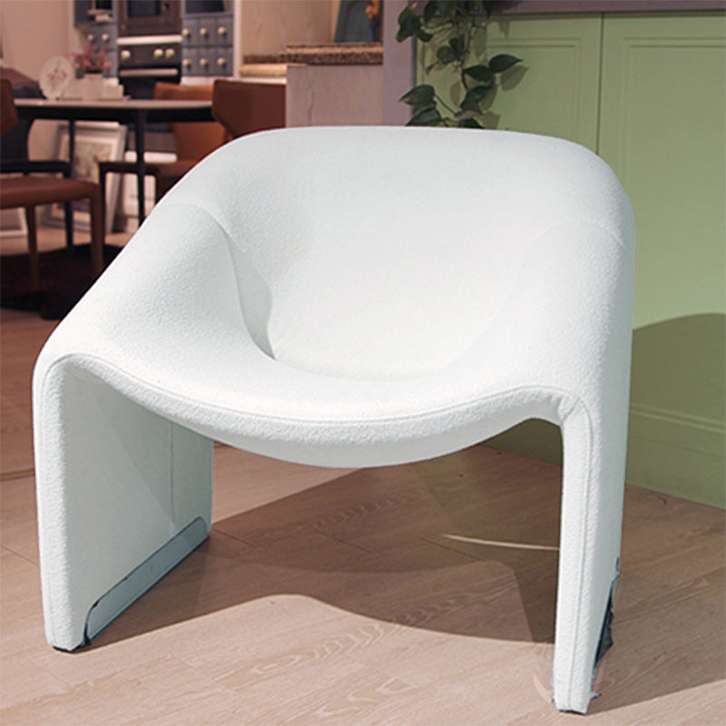 Color sólido dormitorio marco de madera sólida brazos incluidos con silla de barril de asiento de tela