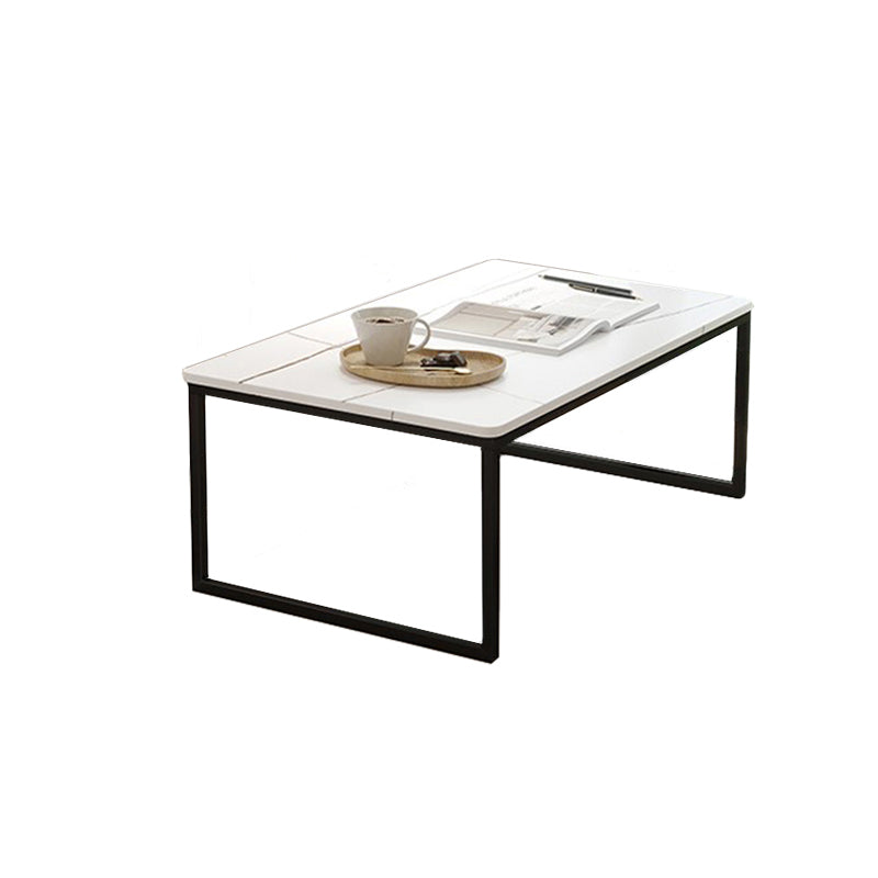 Glam da 11,8 "h tavolo da caffè in ardesia rettangolo metallo 2 gambe tavolo da cocktail