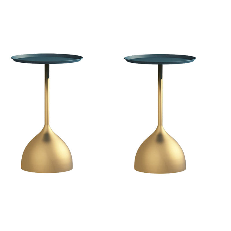 Modernistic Pedestal End Table Round End Table with Slate Top