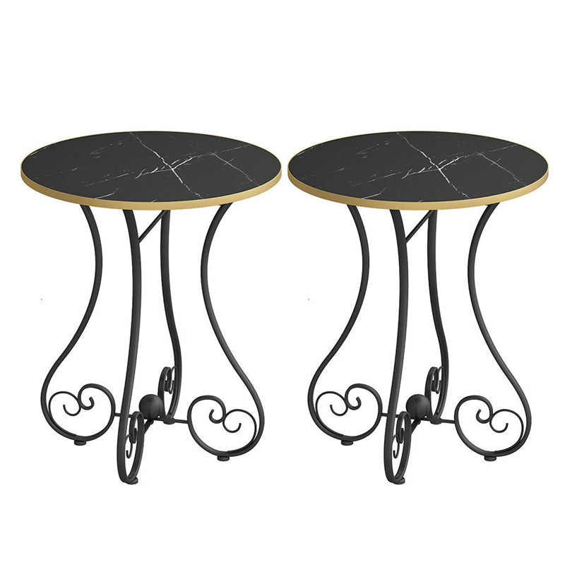 Tavolino moderno di legno rotondo in legno tavolino in metallo.