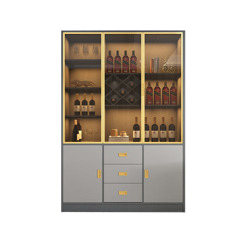 Glam Dining Room Sideboard Buffet Glass Cabinets with Storage 47"L x 16"W x 79"H Gold Clearhalo 'buffet_sideboard' 'Buffets & Sideboards' 'furn' 'furn_buffet_sideboard' 'Furniture' 'Kitchen & Dining Furniture' 5603557