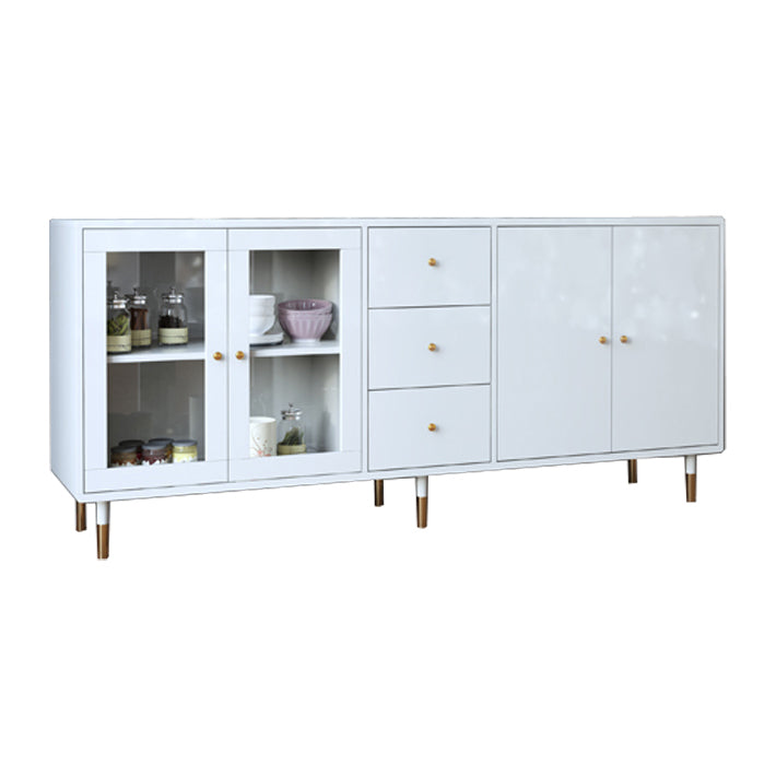 Artificial Wood Kitchen Sideboard Cabinet Glam Buffet Server Cabinet with Storage 71"L x 16"W x 31"H Clearhalo 'buffet_sideboard' 'Buffets & Sideboards' 'furn' 'furn_buffet_sideboard' 'Furniture' 'Kitchen & Dining Furniture' 5603575