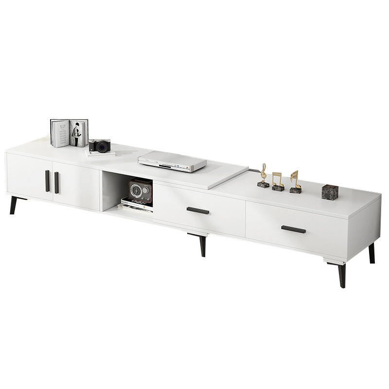 Modern de la consola de TV Longitud de madera ajustable de madera con cajones, 12 "D x 16" H