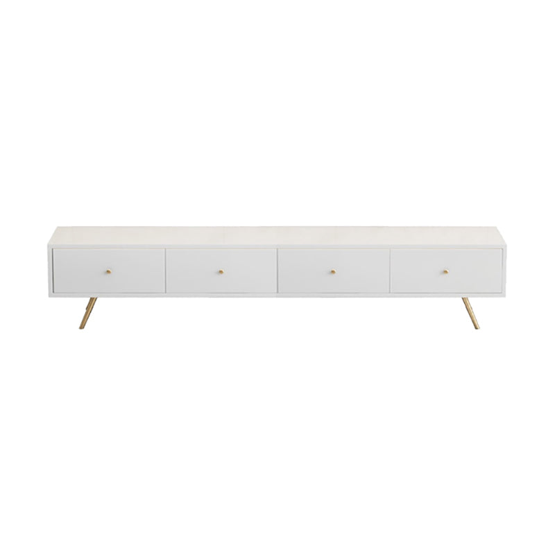 Stand de Wood TV Stand de estilo glamoroso Consola de TV de almacenamiento cerrado de color blanco con cajones