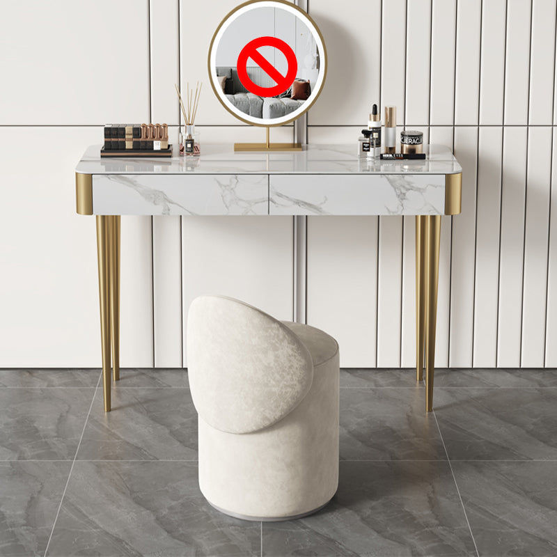 Tabouret de coiffeuse de maquillage de vanité luxueuse avec 2 tiroirs
