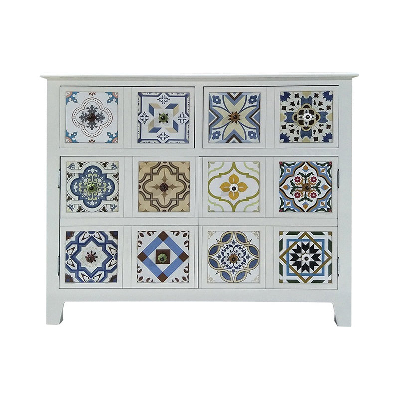 Cassa in legno rustico con cassa di stoccaggio a 4 gambe con cassetti per camera da letto