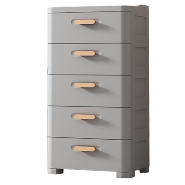 Plastic Chest Contemporary Vertical Storage Chest with Drawers for Bedroom 22"L x 14"W x 41"H Grey Clearhalo 'Bedroom Furniture' 'Dressers & Chests' 'dressers_chests' 'furn' 'furn_dressers_chests' 'Furniture' 5609854