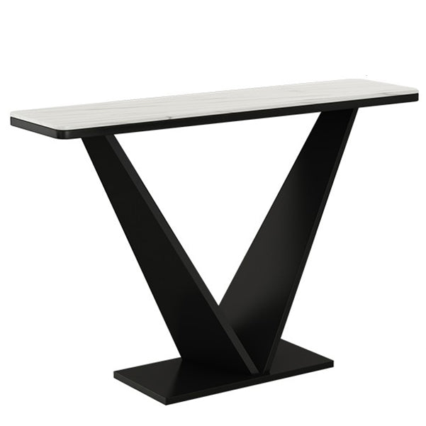 Console rettangolare contemporanea Tavolo con base di piedistallo di ferro nero per Hall