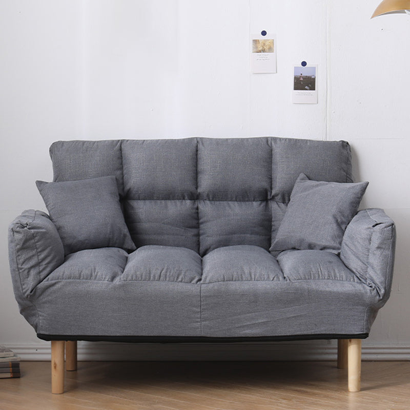 Contemporary Biscuit Back Square Arm Linen with Storage Seating 47"L x 18"W x 30"H Light Gray Clearhalo 'furn' 'furn_sofas' 'Furniture' 'Living Room Furniture' 'Sofa' 'sofas' 5611511